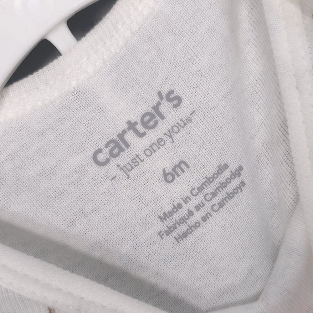 CARTERS Baby Boy New Outfit 2 Pc Set Bodysuit Jacket 6M Gray White 1S260510 - Picture 2 of 9
